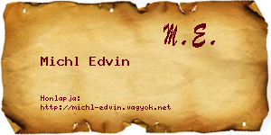 Michl Edvin névjegykártya